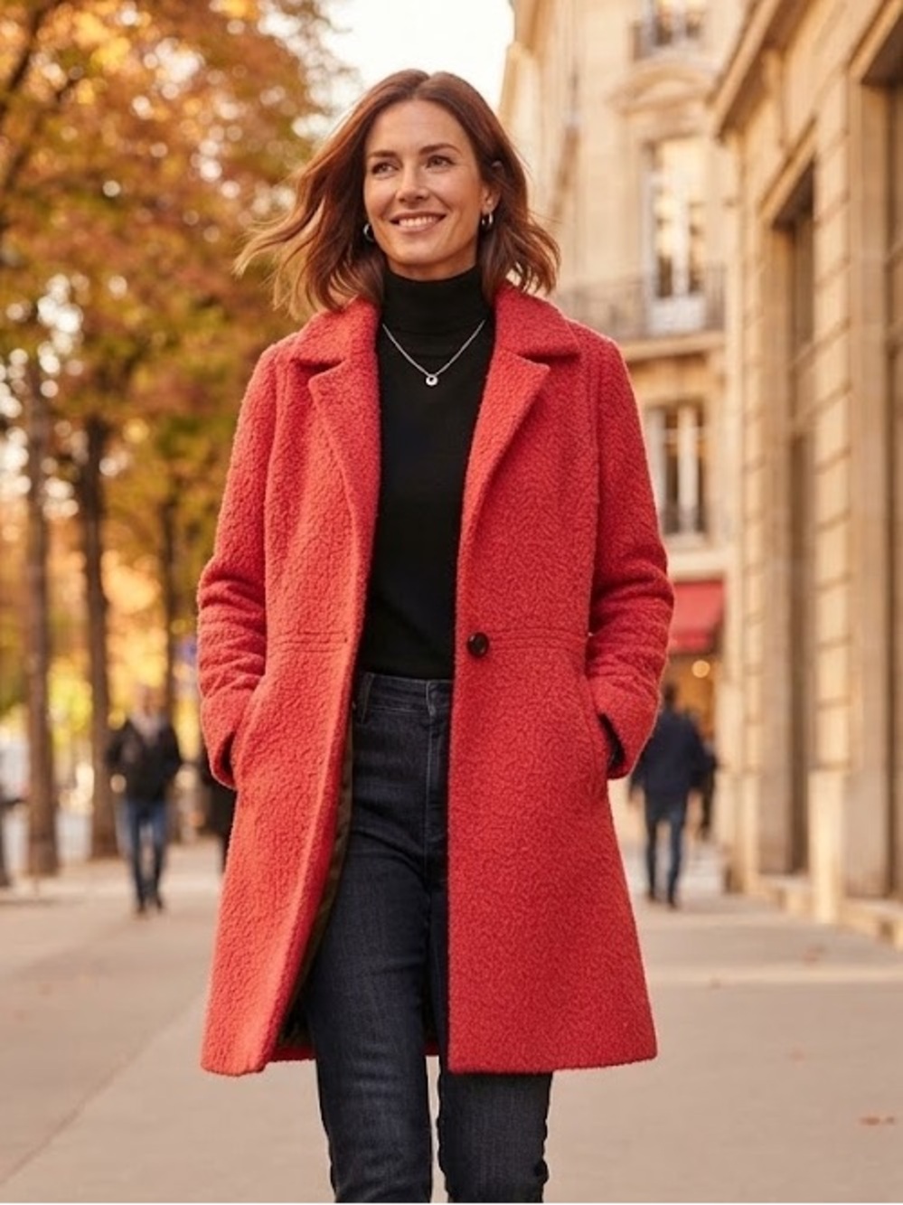 Boss Hugo Boss Wool-Blend Red Women's Coat - #300 As Is